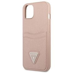 Guess GUESS GUHCP13SPSATPP IPHONE 13 MINI 5,4" RŮŽOVÉ/RŮŽOVÉ PEVNÉ POUZDRO SAFFIANOTRIANGLE LOGO CARDSLOT