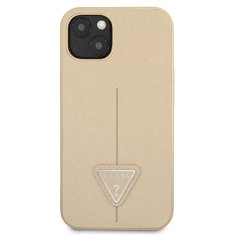 Guess GUESS GUHCP13SPSATLE IPHONE 13 MINI 5,4" BÉŽOVÉ/BÉŽOVÉ PEVNÉ POUZDRO SAFFIANOTRIANGLE LOGO