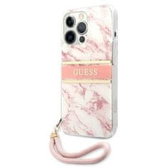 Guess GUESS GUHCP13XKMABPI IPHONE 13 PRO MAX 6,7" RŮŽOVÉ/RŮŽOVÉ PEVNÉ POUZDRO MARBLE STRAP COLLECTION