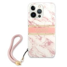 Guess GUESS GUHCP13XKMABPI IPHONE 13 PRO MAX 6,7" RŮŽOVÉ/RŮŽOVÉ PEVNÉ POUZDRO MARBLE STRAP COLLECTION