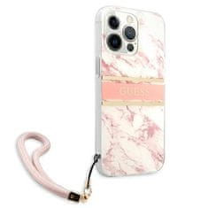 Guess GUESS GUHCP13XKMABPI IPHONE 13 PRO MAX 6,7" RŮŽOVÉ/RŮŽOVÉ PEVNÉ POUZDRO MARBLE STRAP COLLECTION