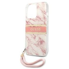 Guess GUESS GUHCP13XKMABPI IPHONE 13 PRO MAX 6,7" RŮŽOVÉ/RŮŽOVÉ PEVNÉ POUZDRO MARBLE STRAP COLLECTION