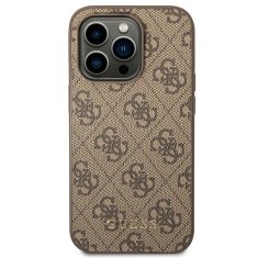 Guess GUESS GUHCP14XG4GFBR IPHONE 14 PRO MAX 6,7" HNĚDÉ/HNĚDÉ PEVNÉ POUZDRO 4G KOVOVÉ ZLATÉ LOGO