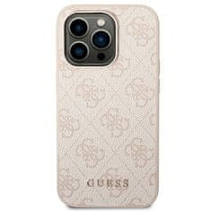 Guess GUESS GUHCP14XG4GFPI IPHONE 14 PRO MAX 6,7" RŮŽOVÉ/RŮŽOVÉ PEVNÉ POUZDRO 4G KOVOVÉ ZLATÉ LOGO