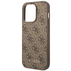 Guess GUESS GUHCP14XG4GFBR IPHONE 14 PRO MAX 6,7" HNĚDÉ/HNĚDÉ PEVNÉ POUZDRO 4G KOVOVÉ ZLATÉ LOGO