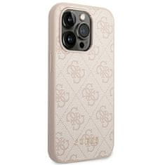 Guess GUESS GUHCP14XG4GFPI IPHONE 14 PRO MAX 6,7" RŮŽOVÉ/RŮŽOVÉ PEVNÉ POUZDRO 4G KOVOVÉ ZLATÉ LOGO