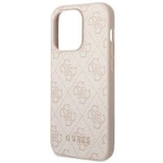 Guess GUESS GUHCP14XG4GFPI IPHONE 14 PRO MAX 6,7" RŮŽOVÉ/RŮŽOVÉ PEVNÉ POUZDRO 4G KOVOVÉ ZLATÉ LOGO