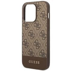 Guess GUESS GUHCP14LG4GLBR IPHONE 14 PRO 6,1" HNĚDÉ/HNĚDÉ PEVNÉ POUZDRO 4G STRIPE COLLECTION