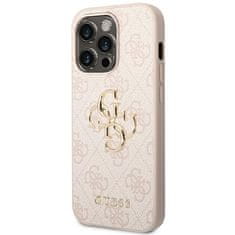 Guess GUESS GUHCP14L4GMGPI IPHONE 14 PRO 6,1" RŮŽOVÝ/RŮŽOVÝ PEVNÝ OBAL 4G VELKÉ KOVOVÉ LOGO