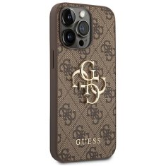 Guess GUESS GUHCP14L4GMGBR IPHONE 14 PRO 6,1" HNĚDÝ/HNĚDÝ PEVNÝ OBAL 4G VELKÉ KOVOVÉ LOGO