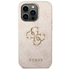 Guess GUESS GUHCP14L4GMGPI IPHONE 14 PRO 6,1" RŮŽOVÝ/RŮŽOVÝ PEVNÝ OBAL 4G VELKÉ KOVOVÉ LOGO