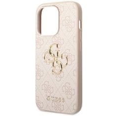 Guess GUESS GUHCP14L4GMGPI IPHONE 14 PRO 6,1" RŮŽOVÝ/RŮŽOVÝ PEVNÝ OBAL 4G VELKÉ KOVOVÉ LOGO