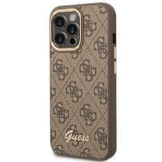 Guess GUESS GUHCP14XHG4SHW IPHONE 14 PRO MAX 6,7" HNĚDÉ/HNĚDÉ PEVNÉ POUZDRO 4G VINTAGE GOLD LOGO