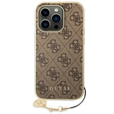 Guess GUESS GUHCP14XGF4GBR IPHONE 14 PRO MAX 6,7" HNĚDÉ/HNĚDÉ PEVNÉ POUZDRO 4G CHARMS COLLECTION