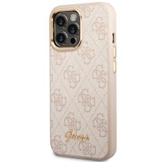 Guess GUESS GUHCP14XHG4SHP IPHONE 14 PRO MAX 6,7" RŮŽOVÉ/RŮŽOVÉ PEVNÉ POUZDRO 4G VINTAGE GOLD LOGO