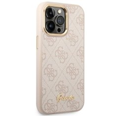 Guess GUESS GUHCP14XHG4SHP IPHONE 14 PRO MAX 6,7" RŮŽOVÉ/RŮŽOVÉ PEVNÉ POUZDRO 4G VINTAGE GOLD LOGO