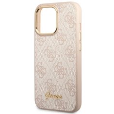 Guess GUESS GUHCP14XHG4SHP IPHONE 14 PRO MAX 6,7" RŮŽOVÉ/RŮŽOVÉ PEVNÉ POUZDRO 4G VINTAGE GOLD LOGO