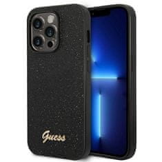 Guess GUESS GUHCP14LHGGSHK IPHONE 14 PRO 6,1" ČERNO/ČERNÉ PEVNÉ POUZDRO GLITTER SCRIPT