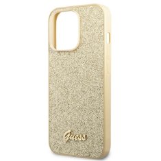 Guess GUESS GUHCP14LHGGSHD IPHONE 14 PRO 6,1" ZLATÉ/ZLATÉ PEVNÉ POUZDRO GLITTER SCRIPT