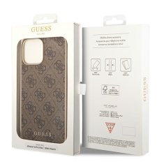 Guess GUESS GUHCP14XGF4GBR IPHONE 14 PRO MAX 6,7" HNĚDÉ/HNĚDÉ PEVNÉ POUZDRO 4G CHARMS COLLECTION