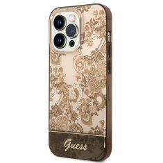 Guess GUESS GUHCP14XHGPLHC IPHONE 14 PRO MAX 6,7" OKROVÉ PEVNÉ POUZDRO PORCELAIN COLLECTION