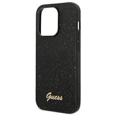 Guess GUESS GUHCP14XHGGSHK IPHONE 14 PRO MAX 6,7" ČERNO/ČERNÉ PEVNÉ POUZDRO GLITTER SCRIPT