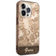 Guess GUESS GUHCP14XHGPLHC IPHONE 14 PRO MAX 6,7" OKROVÉ PEVNÉ POUZDRO PORCELAIN COLLECTION