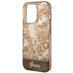 Guess GUESS GUHCP14XHGPLHC IPHONE 14 PRO MAX 6,7" OKROVÉ PEVNÉ POUZDRO PORCELAIN COLLECTION