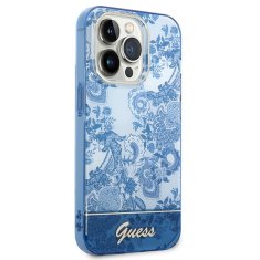 Guess GUESS GUHCP14LHGPLHB IPHONE 14 PRO 6,1" MODRO/MODRÉ PEVNÉ POUZDRO PORCELAIN COLLECTION