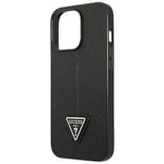 Guess GUESS GUHCP14LPSATLK IPHONE 14 PRO 6,1" ČERNO/ČERNÉ PEVNÉ POUZDRO SAFFIANOTRIANGLE LOGO