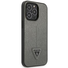 Guess GUESS GUHCP14XPSATLG IPHONE 14 PRO MAX 6,7" STŘÍBRNÝ/STŘÍBRNÝ PEVNÝ OBAL SAFFIANOTRIANGLE LOGO