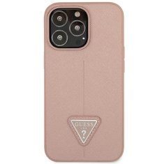 Guess GUESS GUHCP14LPSATLP IPHONE 14 PRO 6,1" RŮŽOVÉ/RŮŽOVÉ PEVNÉ POUZDRO SAFFIANOTRIANGLE LOGO