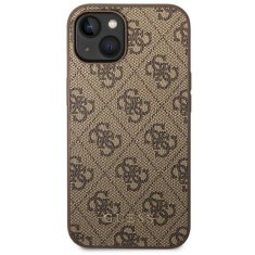 Guess GUESS GUHCP14MG4GFBR IPHONE 14 PLUS / 15 PLUS 6,7" HNĚDÉ/HNĚDÉ PEVNÉ POUZDRO 4G KOVOVÉ ZLATÉ LOGO