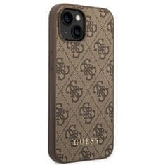 Guess GUESS GUHCP14MG4GFBR IPHONE 14 PLUS / 15 PLUS 6,7" HNĚDÉ/HNĚDÉ PEVNÉ POUZDRO 4G KOVOVÉ ZLATÉ LOGO