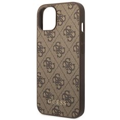 Guess GUESS GUHCP14MG4GFBR IPHONE 14 PLUS / 15 PLUS 6,7" HNĚDÉ/HNĚDÉ PEVNÉ POUZDRO 4G KOVOVÉ ZLATÉ LOGO