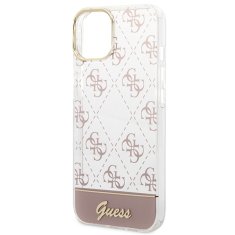 Guess GUESS GUHCP14MHG4MHP IPHONE 14 PLUS / 15 PLUS 6,7" RŮŽOVÉ/RŮŽOVÉ PEVNÉ POUZDRO 4G PATTERN SCRIPT