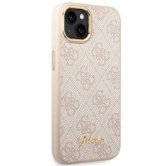 Guess GUESS GUHCP14SHG4SHP IPHONE 14 / 15 / 13 6,1" RŮŽOVÉ/RŮŽOVÉ PEVNÉ POUZDRO 4G VINTAGE GOLD LOGO