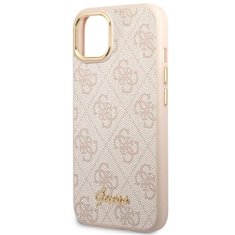 Guess GUESS GUHCP14SHG4SHP IPHONE 14 / 15 / 13 6,1" RŮŽOVÉ/RŮŽOVÉ PEVNÉ POUZDRO 4G VINTAGE GOLD LOGO