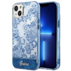 Guess GUESS GUHCP14MHGPLHB IPHONE 14 PLUS / 15 PLUS 6,7" MODRO/MODRÉ PEVNÉ POUZDRO PORCELAIN COLLECTION