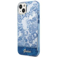 Guess GUESS GUHCP14MHGPLHB IPHONE 14 PLUS / 15 PLUS 6,7" MODRO/MODRÉ PEVNÉ POUZDRO PORCELAIN COLLECTION