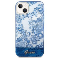 Guess GUESS GUHCP14MHGPLHB IPHONE 14 PLUS / 15 PLUS 6,7" MODRO/MODRÉ PEVNÉ POUZDRO PORCELAIN COLLECTION