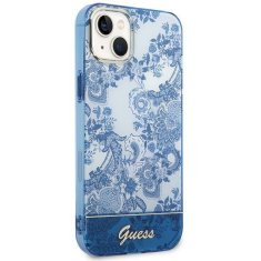 Guess GUESS GUHCP14MHGPLHB IPHONE 14 PLUS / 15 PLUS 6,7" MODRO/MODRÉ PEVNÉ POUZDRO PORCELAIN COLLECTION