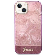 Guess GUESS GUHCP14MHGJGHP IPHONE 14 PLUS / 15 PLUS 6,7" RŮŽOVÉ/RŮŽOVÉ PEVNÉ POUZDRO JUNGLE COLLECTION