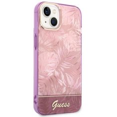 Guess GUESS GUHCP14MHGJGHP IPHONE 14 PLUS / 15 PLUS 6,7" RŮŽOVÉ/RŮŽOVÉ PEVNÉ POUZDRO JUNGLE COLLECTION