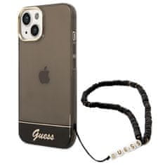 Guess GUESS GUHCP14MHGCOHK IPHONE 14 PLUS / 15 PLUS 6,7" ČERNO/ČERNÉ PEVNÉ POUZDRO TRANSLUCENT PEARL STRAP