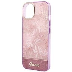 Guess GUESS GUHCP14MHGJGHP IPHONE 14 PLUS / 15 PLUS 6,7" RŮŽOVÉ/RŮŽOVÉ PEVNÉ POUZDRO JUNGLE COLLECTION