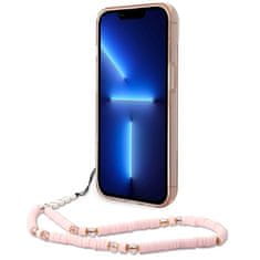 Guess GUESS GUHCP14MHGCOHP IPHONE 14 PLUS / 15 PLUS 6,7" RŮŽOVÉ/RŮŽOVÉ PEVNÉ POUZDRO TRANSLUCENT PEARL STRAP