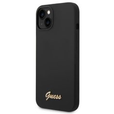 Guess GUESS GUHCP14MSLSMK IPHONE 14 PLUS / 15 PLUS 6,7" ČERNÝ/ČERNÝ PEVNÝ OBAL SILIKONOVÉ VINTAGE GOLD LOGO