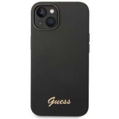 Guess GUESS GUHCP14MSLSMK IPHONE 14 PLUS / 15 PLUS 6,7" ČERNÝ/ČERNÝ PEVNÝ OBAL SILIKONOVÉ VINTAGE GOLD LOGO