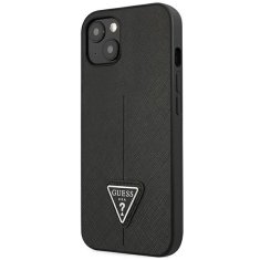 Guess GUESS GUHCP14MPSATLK IPHONE 14 PLUS / 15 PLUS 6,7" ČERNÝ/ČERNÝ PEVNÝ OBAL SAFFIANOTRIANGLE LOGO